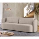 Sofá Living Orgânico Curvo 3 Lugares 200cm Castries Yescasa Linhão Marrom Claro