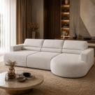 Sofá Living Retrátil e Reclinável Encantus 3 Lugares 292cm Bege