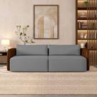Sofá Living Sala de Estar Abel 220cm Bipartido pés de Madeira PU/Veludo Marrom/Cinza G33 - Gran Belo