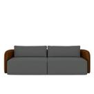 Sofá Living Sala de Estar Abel 220cm Bipartido pés de Madeira PU/Veludo Marrom/Grafite G33 - Gran Belo