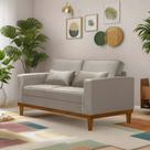 Sofá Living Valência 1,58 Mts C/base Madeira Decor Veludo - BEGE