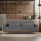 Sofá Living Valência 2,20mt C/base Madeira de Reflorestamento Espuma D28 C/ 2 Almofadas Veludo Cinza
