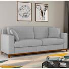 Sofá Living Vintage 3 Lugares 200cm em Linho Slim Cinza Claro