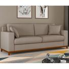 Sofá Living Vintage 3 Lugares 220cm em Boucle Slim Marrom Avelã