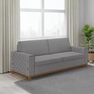 Sofá Living Vintage 3 Lugares 225cm em Linho Áspen