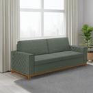 Sofá Living Vintage 3 Lugares 225cm em Linho Áspen