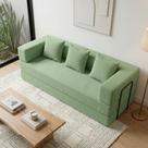 Sofá Loft na Caixa a Vácuo Moderno 3 Lugares 190cm Compacto Bouclê Verde - Montanari s Decor