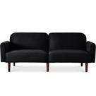 Sofá Loveseat Best Choice Products Estilo Mid Century Terciopelo Negro
