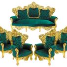 Sofa Luiz XV Madeira de Lei Entalhes Artesanais Luxo