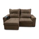 Sofá Luiza Bom Pastor 3 Lugares 2,00 m Veludo Luxo Marrom