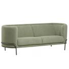 Sofá Luminne 3 Lugares 180cm Base Titânio Bouclé Verde Claro - Nexta Casa