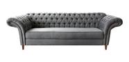 Sofá Luxo Chesterfield Conde Cinza chumbo