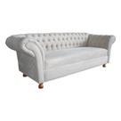 Sofá Luxo Chesterfield Conde Suede Nude