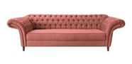 Sofá Luxo Chesterfield Conde Suede Rosa