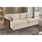 Sofá M-160 Linho 2 Módulos 100cm Braço 7cm Estofados Martins Linho Creme