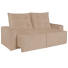Sofá Macaé 3 Lugares Retrátil e Reclinável Tecido Suede 190cm União Cor Bege Castor