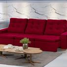 Sofá Manaus Modular 6 Lugares 305cm MT Retrátil e Reclinável Yescasa Vermelho