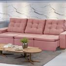 Sofá Manaus Modular 6 Lugares 305cm Retrátil e Reclinável Yescasa Rosa Rose Sofá Manaus Modular 6 Lugares 305cm Retrátil e Reclinável Yescasa Rosa Rose