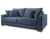 Sofá Marrocos 3 Lugares Suede Azul 2,40m Confortável Sala