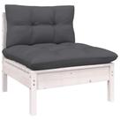 Sofá médio de pátio VidaXL Solid Pinewood Modular branco/antracite Sofá médio de pátio VidaXL Solid Pinewood Modular branco/antracite