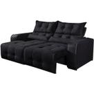 Sofá Minas 2 Lugares Retrátil e Reclinável Tecido Suede 180cm Aifos Cor Preto