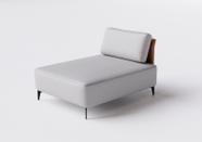Sofá Moderno Chaise 80cm Cinza com Encosto Terracota Rede Móveis