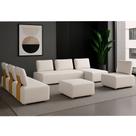 Sofá Modulado com Chaise Hugo Boucle Off White - Sallar Home Sofá Modulado com Chaise Hugo Boucle Off White - Sallar Home