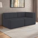 Sofá Modulado Na Caixa 2 Lugares 154cm Espuma D33 Multimóveis CR45352 Grafite