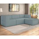 Sofá Modulado Na Caixa 4 Lugares 231cm Espuma D33 Multimóveis CR45360 Azul Sofá Modulado Na Caixa 4 Lugares 231cm Espuma D33 Multimóveis CR45360 Azul