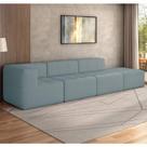 Sofá Modulado Na Caixa 4 Lugares 308cm Espuma D33 Multimóveis CR45357 Azul Sofá Modulado Na Caixa 4 Lugares 308cm Espuma D33 Multimóveis CR45357 Azul