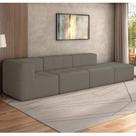 Sofá Modulado Na Caixa 4 Lugares 308cm Espuma D33 Multimóveis CR45357 Bege Escuro