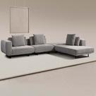 Sofá Modulado Sala de Estar Carmen 532cm Pés de Ferro Linho Rústico Cinza G92 - Gran Belo