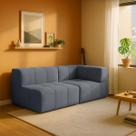 Sofá Modular 2 Lugares 1 Braço Inflow Bouclé Cinza Grafite Linho Vem Na Caixa Compacto Sala Noderna