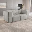 Sofá Modular 2 Lugares Bouclé Cinza