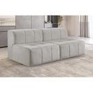Sofá Modular 2 Lugares Bouclé Cinza