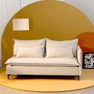 Sofá Modular 2 Lugares Braço Lateral com Pé Metal Sôma CabeCasa MadeiraOriginals Bege Natural