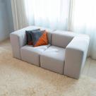 Sofá Modular 2 Lugares Com 2 Braços Inflow Boucle Linho Vem Na Caixa Compacto Para Sala Moderna
