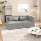 Sofá Modular 2 Lugares com braço lateral EasyBox CabeCasa MadeiraOriginals Cinza Claro