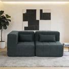 Sofá Modular 2 Lugares com Braço Lateral Easybox Cabecasa Madeiraoriginals Cotelê Verde Escuro Sofá Modular 2 Lugares com Braço Lateral Easybox Cabecasa Madeiraoriginals Cotelê Verde Escuro
