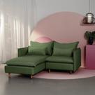 Sofá Modular 2 Lugares com Chaise e Pé Madeira Sôma CabeCasa MadeiraOriginals