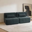 Sofá Modular 2 Lugares Easybox Cabecasa Madeiraoriginals Cotelê Verde Escuro