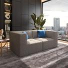 Sofá Modular 2 Lugares em Suede Design Estilo Togo Moderno e Confortável