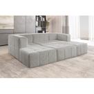 Sofá Modular 3 Lugares Bouclé Cinza