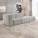Sofá Modular 3 Lugares Bouclé Cinza