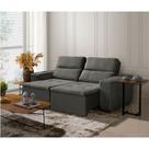 Sofá Modular 3 Lugares Búzios 195cm com Molas, Retrátil e Reclinável com Tecido Veludo Nobre Sofatec