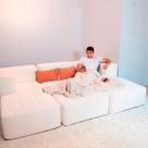 Sofá Modular 3 Lugares Com 2 Braços 3 Chaises Inflow Boucle Linho Vem Na Caixa Compacto Sala