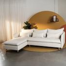 Sofá Modular 3 Lugares com Chaise e Pé Madeira Sôma CabeCasa MadeiraOriginals