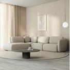 Sofá Modular 4 Lugares Com Sumiê Orla CabeCasa MadeiraOriginals Bege Espuma Do Mar