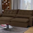 Sofá Modular Bahia 4 Lugares 230 cm com Molas Retrátil e Reclinável Yescasa Marrom
