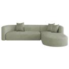 Sofá Modular Celinne Luxuoso Sala de Estar Decoração Luxo 265cm Bouclé